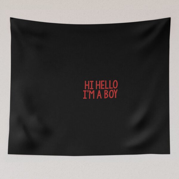 Item preview, Hi Hello, I'm a Boy - red on black designed and sold by Skyler Orion X.