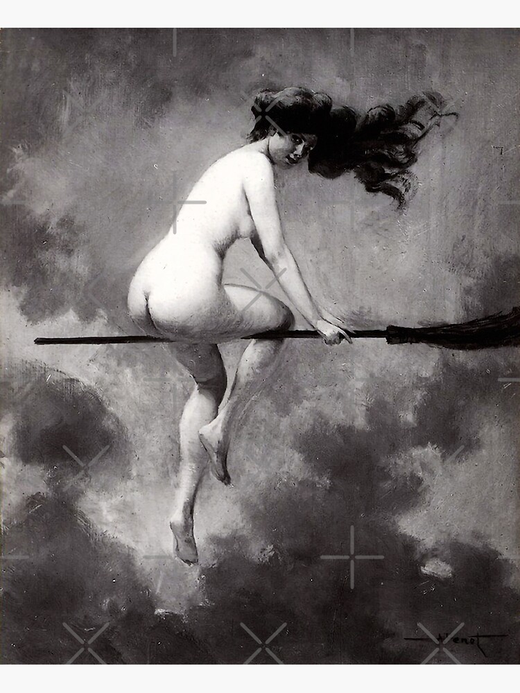 Witch On Broom  witch Albert Joseph Penot   Poster