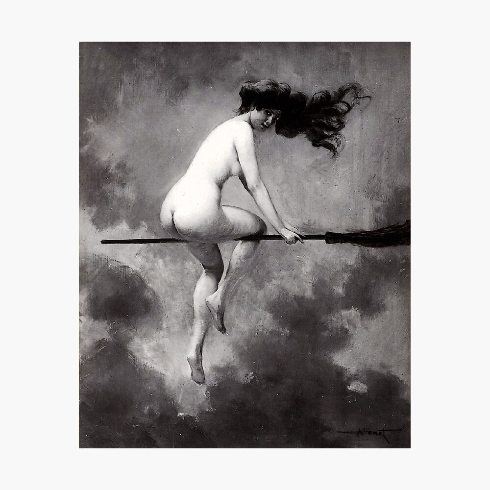 Witch On Broom  witch Albert Joseph Penot   Poster