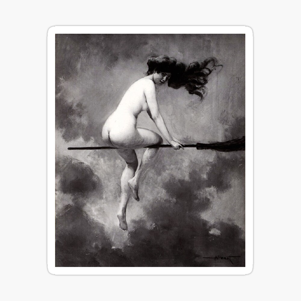 Witch On Broom  witch Albert Joseph Penot   Poster