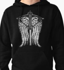 Angel Wings and Crossbow (Dirty) Pullover Hoodie