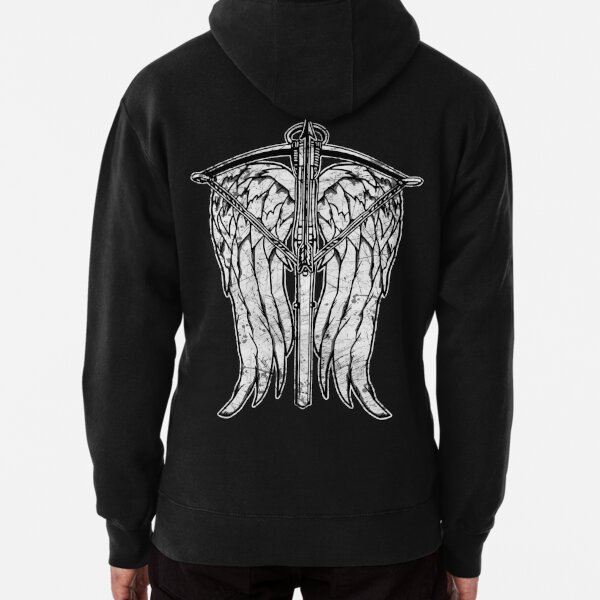 Angel Wings and Crossbow (Dirty) Pullover Hoodie