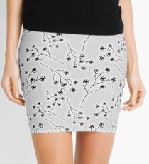 Baby's Breath Flower Pattern - White Mini Skirt