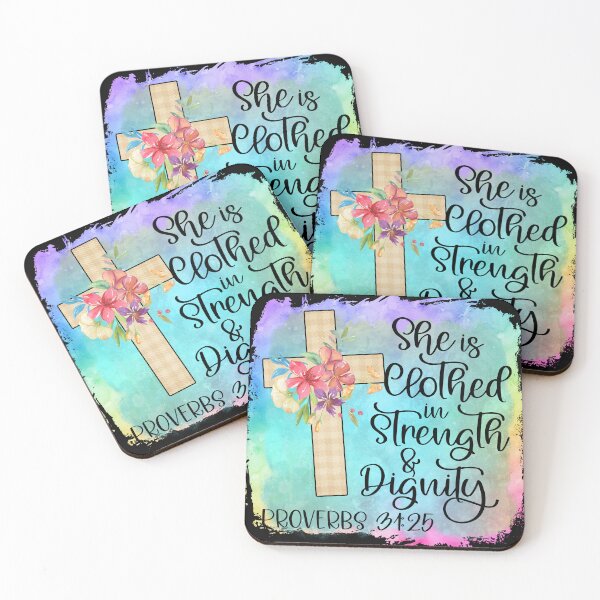 Item preview, Bible Verse, Proverbs 31:25, She Is Clothed With Strength And Dignity designed and sold by PrintedKat.