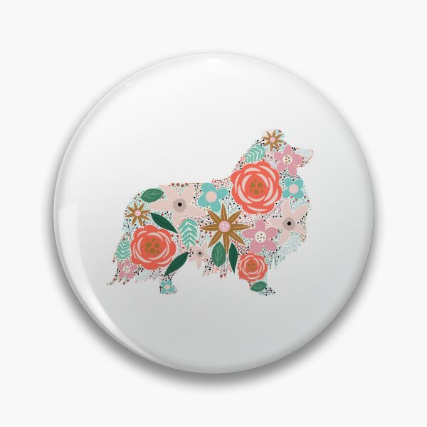 Item preview, Copy of Sheltie Floral Silhouette designed and sold by Nicolestes.