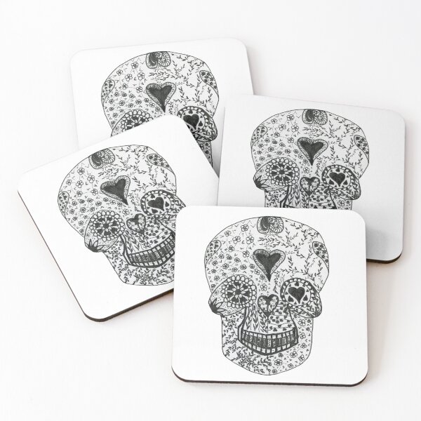 Item preview, Fantasy, skull, black, white, decorative, drawing, felt-tip pens, Bebicervin designed and sold by BebiCervin.