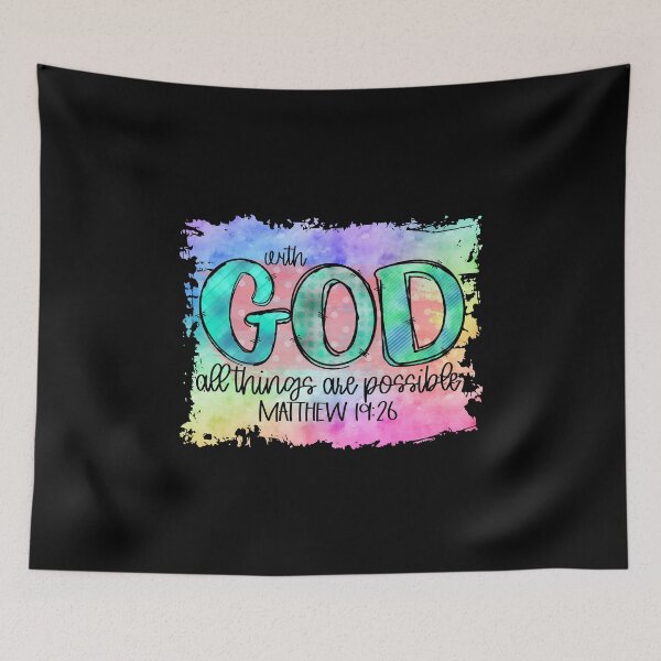 Item preview, Bible Verse, Matthew 19:26, With God All Things Are Possible designed and sold by PrintedKat.