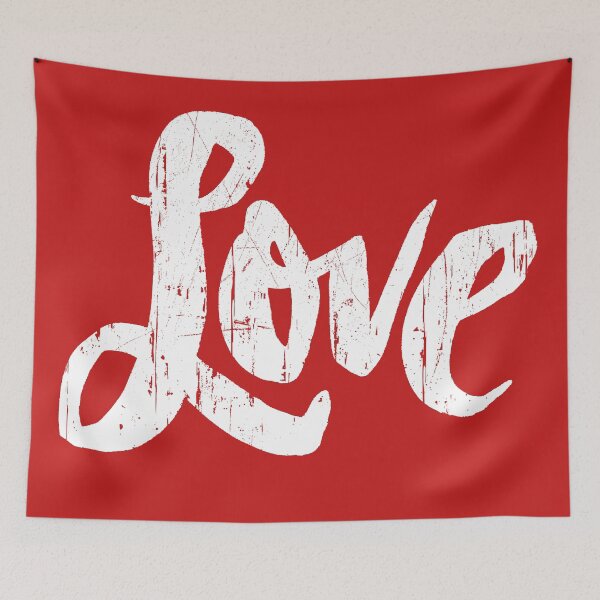 Item preview, Hippie Love Lettering - Modern Distressed Calligraphy for Valentine - Red White designed and sold by 26-Characters.