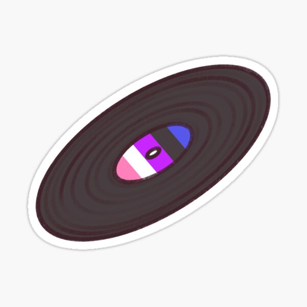 Genderfluid Pride Flag Record Sticker