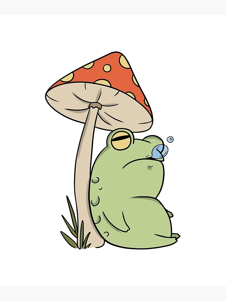 Sad Frog With A Mushroom Poster For Sale By Thefrogcolony Redbubble 5432