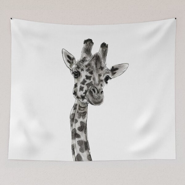 Item preview, Giraffe neck, front view, butterfly-shaped spots designed and sold by SylvieG18.