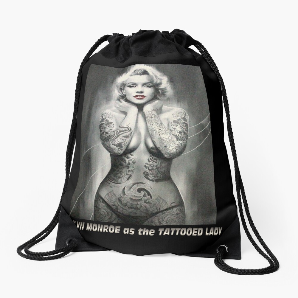 MARILYN MONROE: as The TATTOOED LADY Print Drawstring Bag
