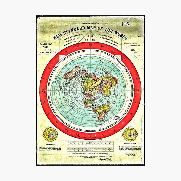 Item preview, Gleason 1892 Flat Earth Map | Research Flat Earth designed and sold by Gascondi.