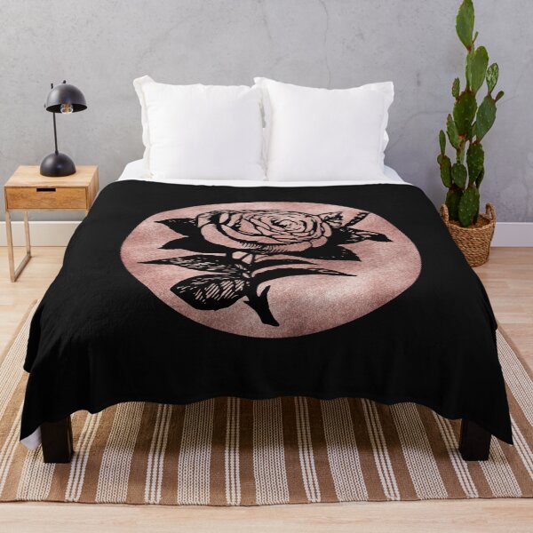 Item preview, Rose Gold Black LIne Rose designed and sold by HappyLifeCreate.