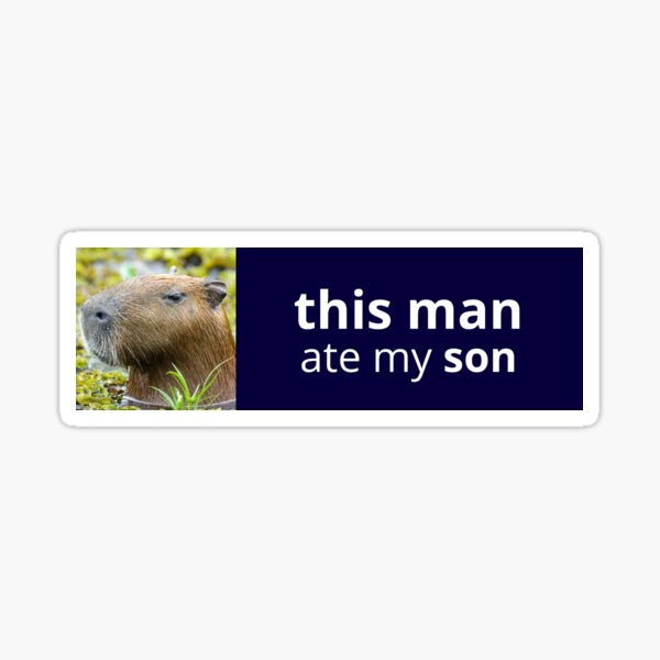 Item preview, Capybara Man Bumper designed and sold by DrunkPolarBear.