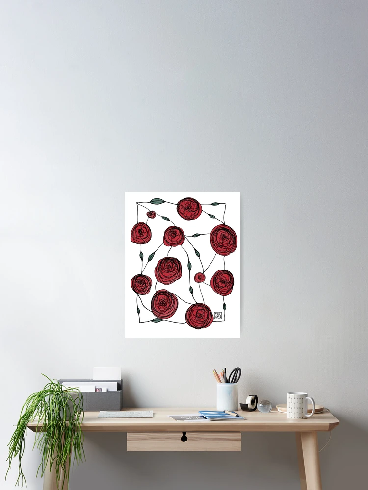 Thumbnail 2 of 3, Poster, Red Roses designed and sold by ilaviuart.