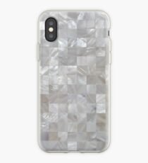 Mother Of Pearl White Square Pattern iPhone Case