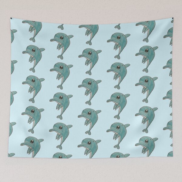 Item preview, Dolphin - Cute Cartoon Kid Drawing designed and sold by LexiesDoodle.