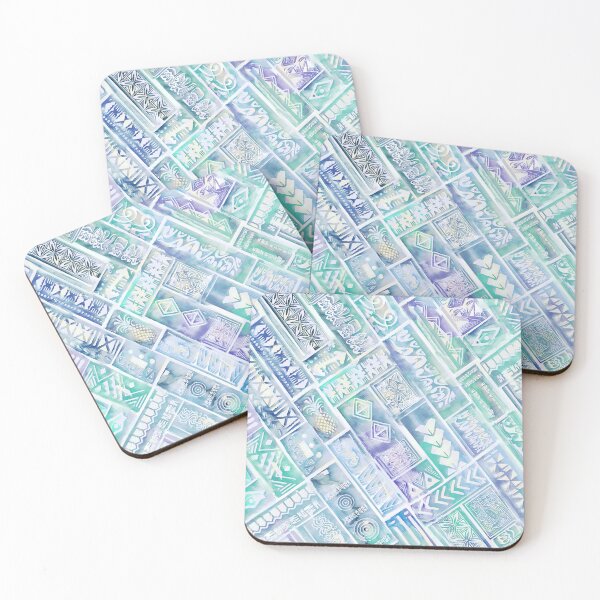 Item preview, Samoan Village Tapa Watercolor Block Print 3008  designed and sold by sunnthreads.