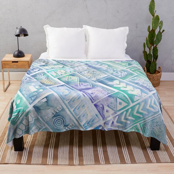 Item preview, Samoan Village Tapa Watercolor Block Print 3008 designed and sold by sunnthreads.