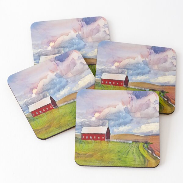Item preview, Watercolor Farmscape, Moscow, Idaho designed and sold by Alison Meyer Photography.