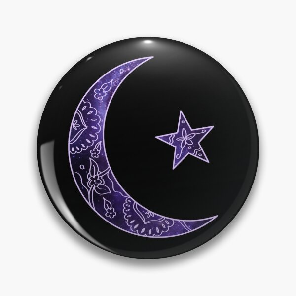 Item preview, Mandala crescent moon and star space pattern designed and sold by LukjanovArt.