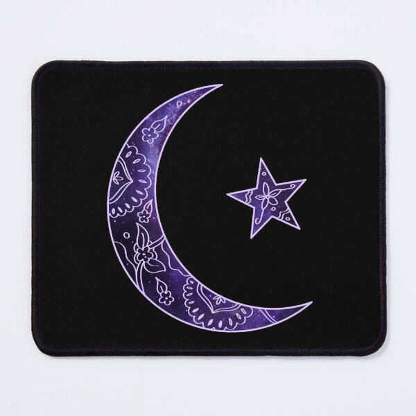 Item preview, Mandala crescent moon and star space pattern designed and sold by LukjanovArt.