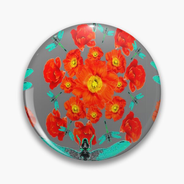 Artikelvorschau, ORANGE MOHNBLUMEN GARTEN GROSSE BLAUE LIBELLEN ART entworfen und verkauft von sharlesart.