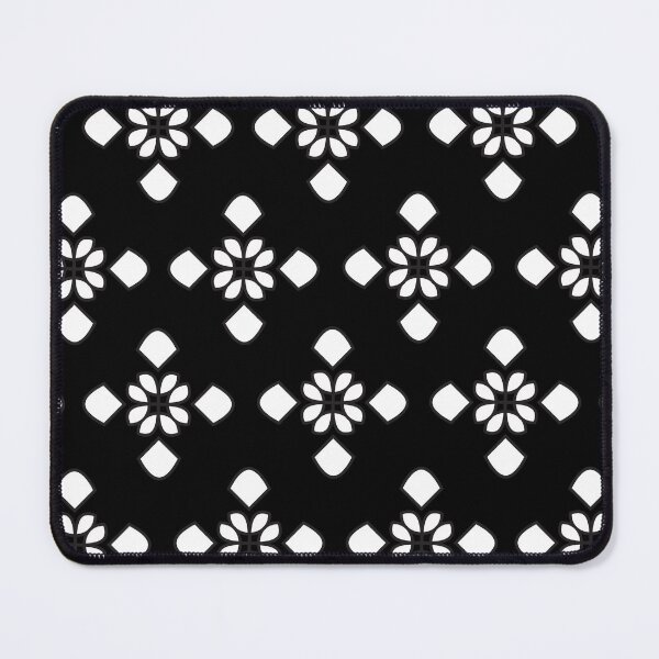 Item preview, Black and White Floral Tile Pattern designed and sold by BeJolley.