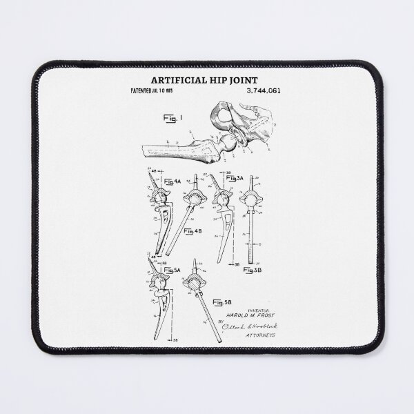 Item preview, Artificial Hip 1973 Patent , Prosthetic hip Patent Artificial hip, Prosthetics Office Wall Art Print, Doctors Patent Illustration designed and sold by anodyle.