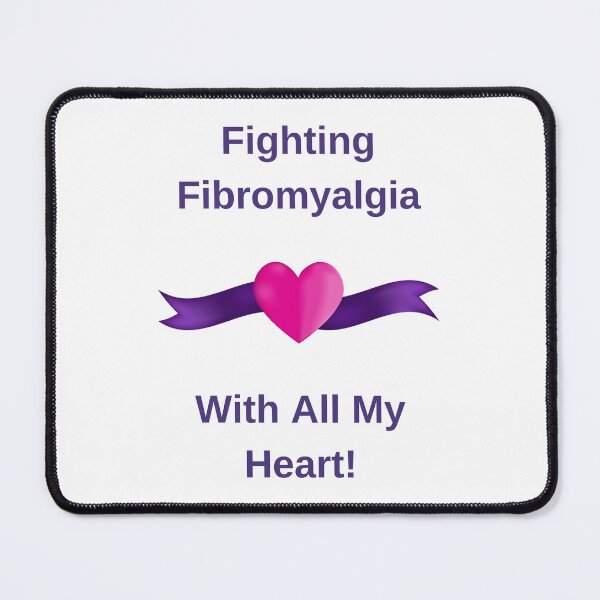 Item preview, Fighting Fibromyalgia With All My Heart | White and Purple with Pink Heart designed and sold by Paulele.