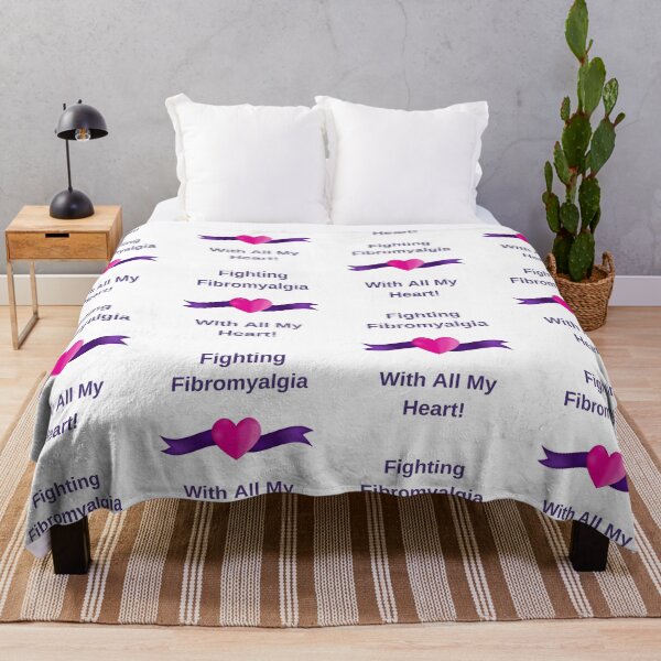 Item preview, Fighting Fibromyalgia With All My Heart | White and Purple with Pink Heart designed and sold by Paulele.