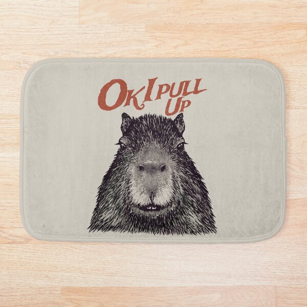 Artikelvorschau, Capybara - Ok, ich ziehe hoch | MEME | Roter Capybara | Sein Name - Gort | Capy Yuzu | Pet Mat Bandana entworfen und verkauft von Any Color Designs.