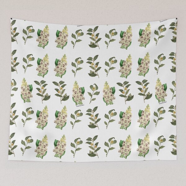 Item preview, Flowers & Tea Pattern - White designed and sold by DarkGreenSoul.