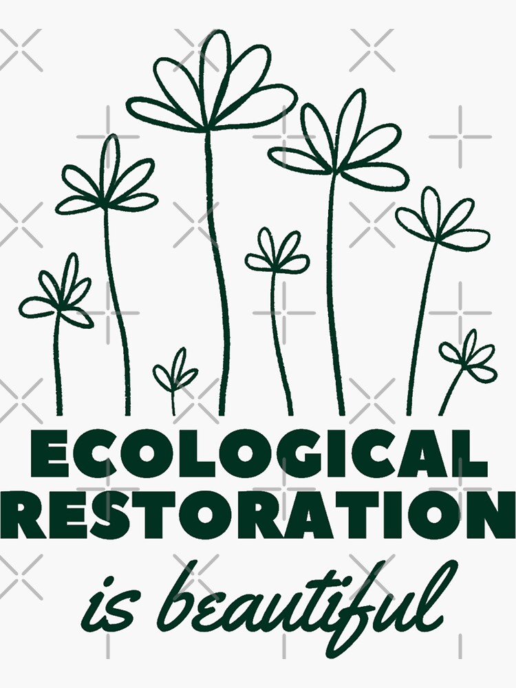 Habitat Restoration White Line Drawing Design | Poster