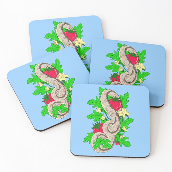 Item preview, Garter Snake And Tomatoes With Blue Background  designed and sold by missmann.