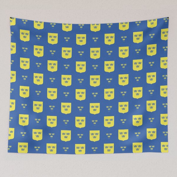 Item preview, Sweden Thee Crowns, Blue and Yellow Pattern (Sveriges Tre Kronor) designed and sold by Landskapsbutiken .com.