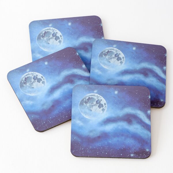Item preview, Blue Full Moon and Clouds, Original Abstract Painting designed and sold by Chele Eva Armstrong.