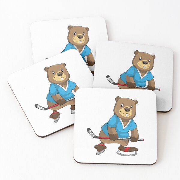 Item preview, Beaver at Ice hockey with Ice hockey stick designed and sold by Snabdesign84.
