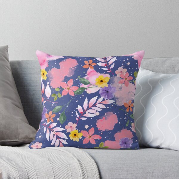 Artikelvorschau, Rosa Blumenmuster-Frühlings-weiches zartes dekoratives Design - purpurroter Hintergrund entworfen und verkauft von AmphoraGhost.
