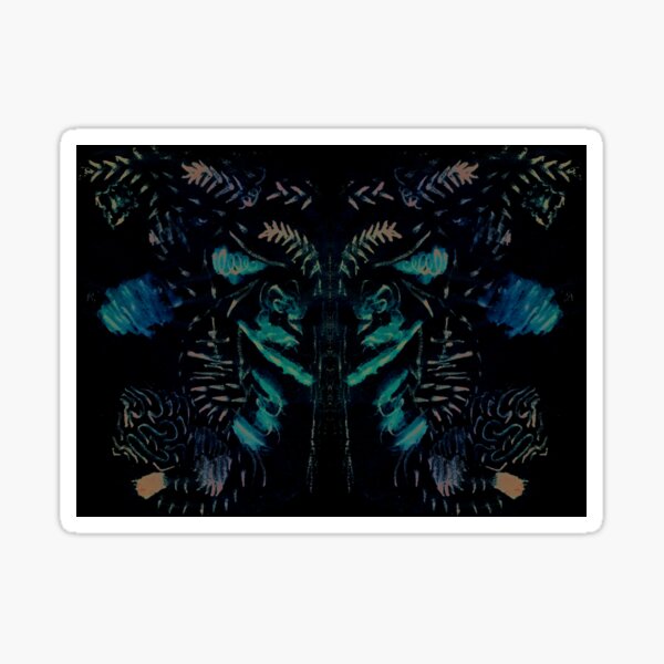 Dark Ink Blot Test Pattern Abstract Multi-color Sticker