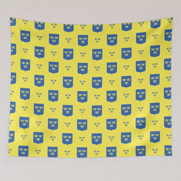 Item preview, Sweden Thee Crowns, Yellow and Blue Pattern (Sveriges Tre Kronor) designed and sold by Landskapsbutiken .com.