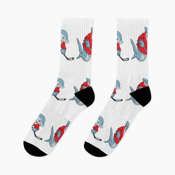 Item preview, Shark at Ice hockey with Ice hockey stick designed and sold by Snabdesign84.