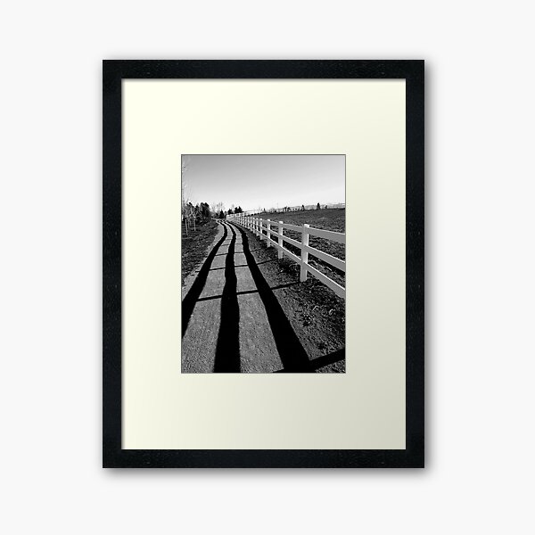 Fence Shadow Framed Art Print