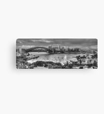 It's All Black and White - Sydney Harbour (20 Exposure HDR Panoramic) - The HDR Experience Canvas Print