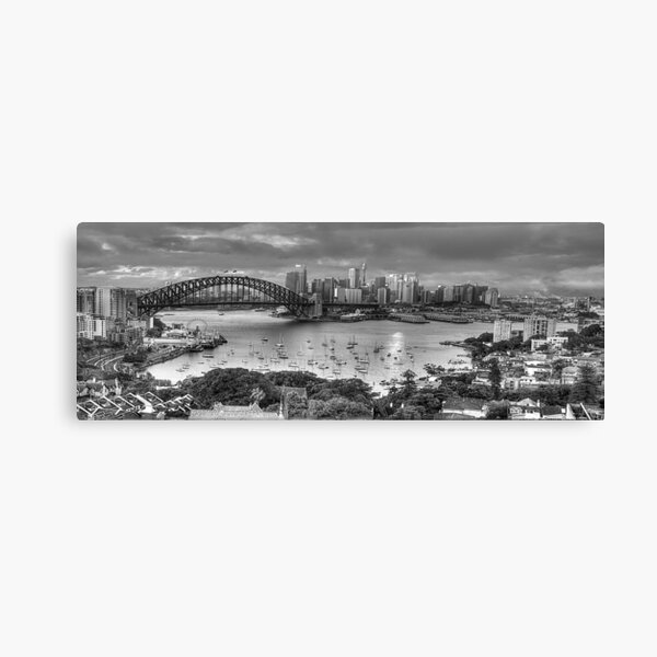 It's All Black and White - Sydney Harbour (20 Exposure HDR Panoramic) - The HDR Experience Canvas Print