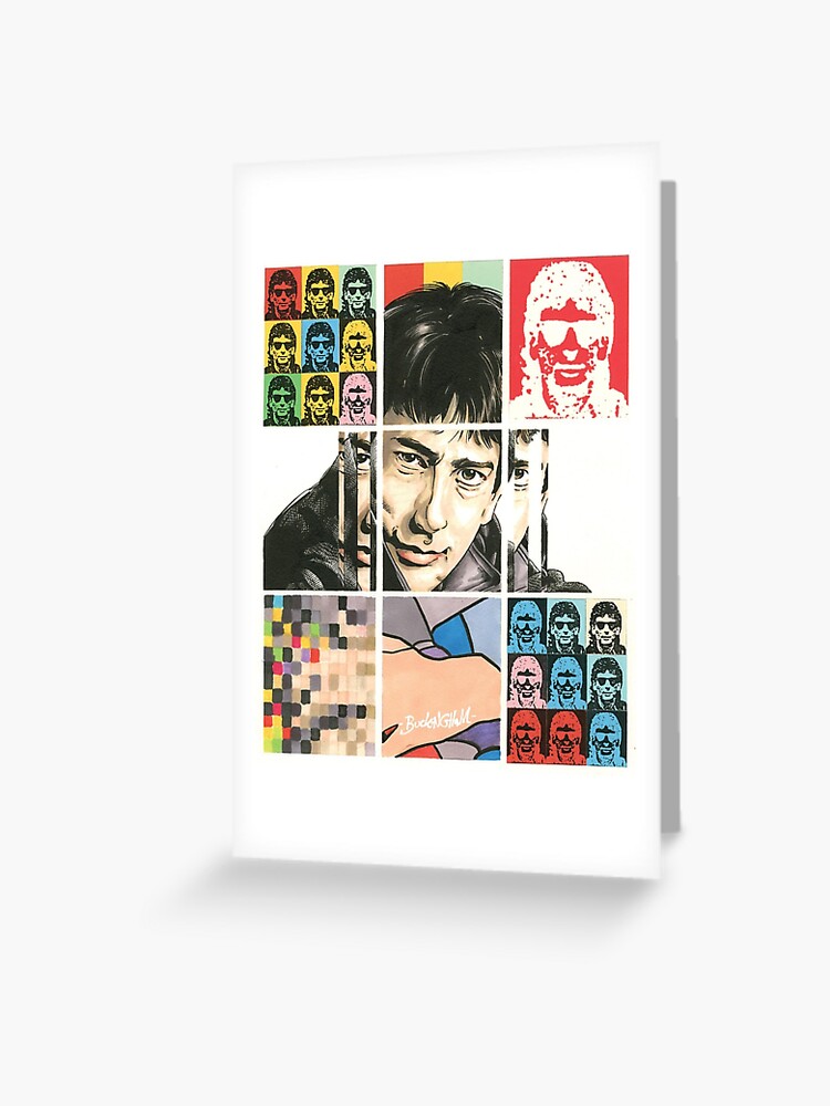 neil gaiman, gaiman, writer, sandman, stardust, american gods, andy warhol,  pop art, mark buckingham.portrait, | Greeting Card