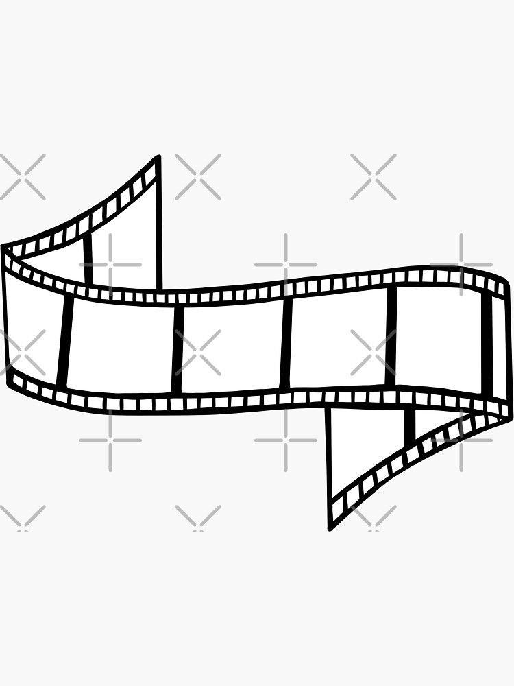 "Black and white film strip" Sticker by katkinggross Redbubble