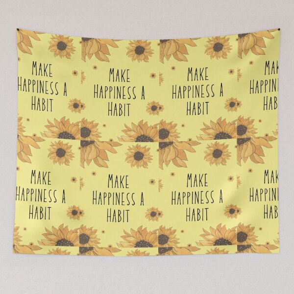 Item preview, Make Happiness A Habit ||Motivation quotes || Flower Quotes  designed and sold by Artw0rld.