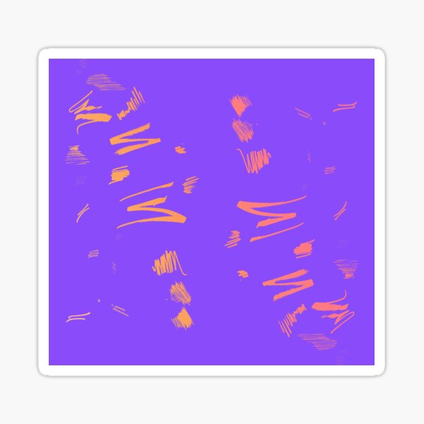 80's Purple Sketch Vibe Abstract Pattern Sticker